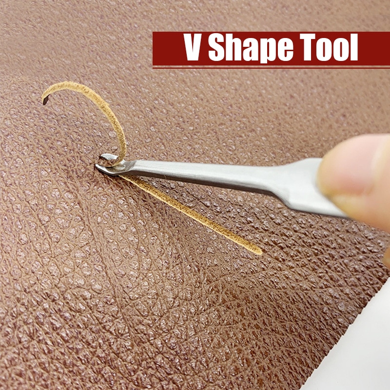 S/L Groover Punching Tool Kit U+V Shaped Leather Stitching Skiving Tool Leathercraft Hole Puncher Edge Beveler Tool Kit
