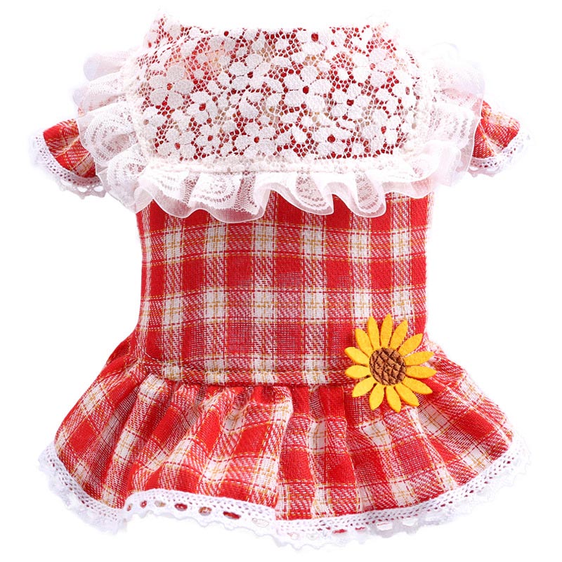 6 Colors Sweet Cat Dog Dress Summer Pet Clothes for Small Dogs Pets Dresses for Yorkies Chihuahua Puppy Cat Skirt disfraz perro