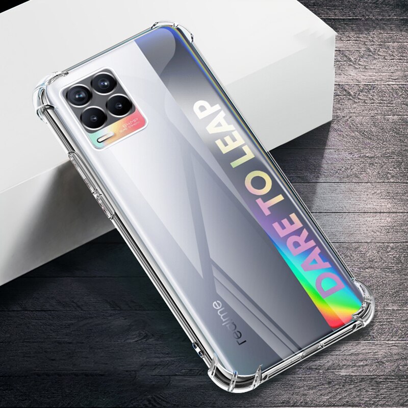 Custodia morbida per telefono trasparente di lusso per OPPO Realme 8 Pro 8Pro 4G 5G Airbag lenti in Silicone antiurto Cover posteriore protettiva Fundas