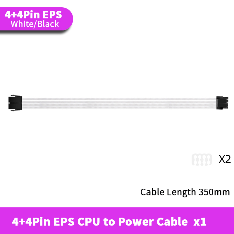 TEUCER 350mm przedłużacz ATX EPS PCI-E do płyty głównej procesora GPU 24PIN 4 + 4PIN 6 + 2PIN 8PIN przedłużacz zasilacza: Jasnozielony