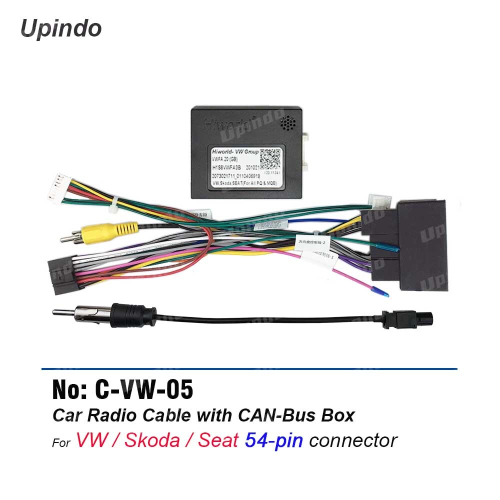 Autoradiokabel can-bus voor volkswagen skoda vw golf touran 16- pins stroomkabelboom dvd android multimediaspeler connector: Default Title