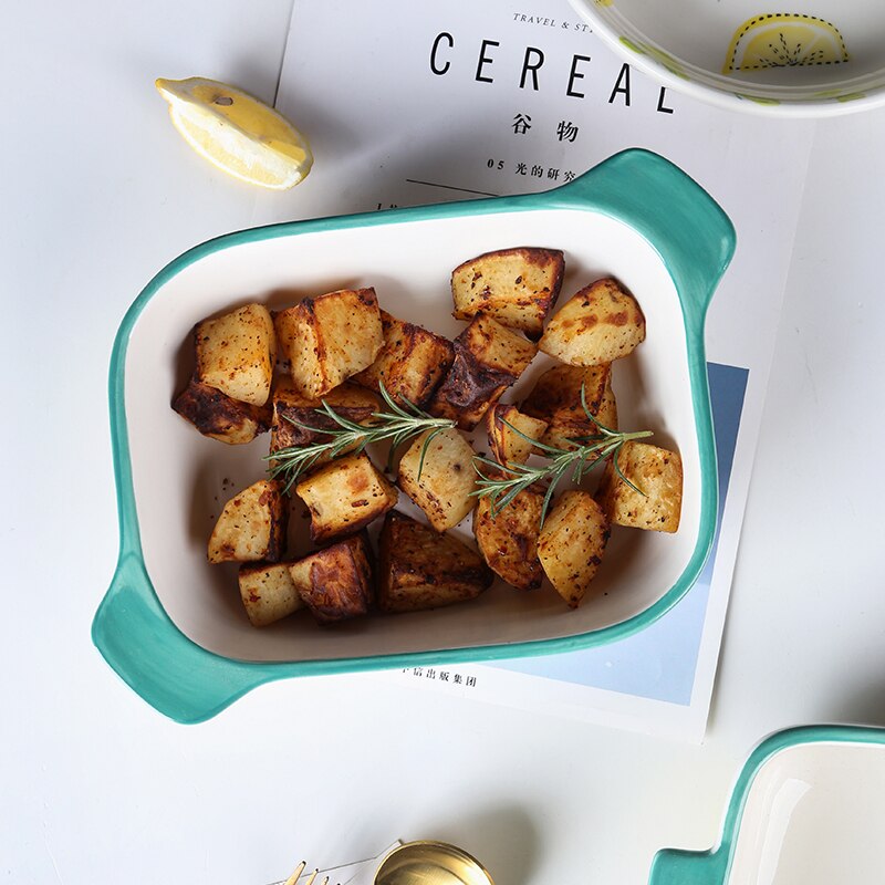 EECAMAIL fersk sitron Keramisk form - Rektangulær form til Bakte Ris & Ost