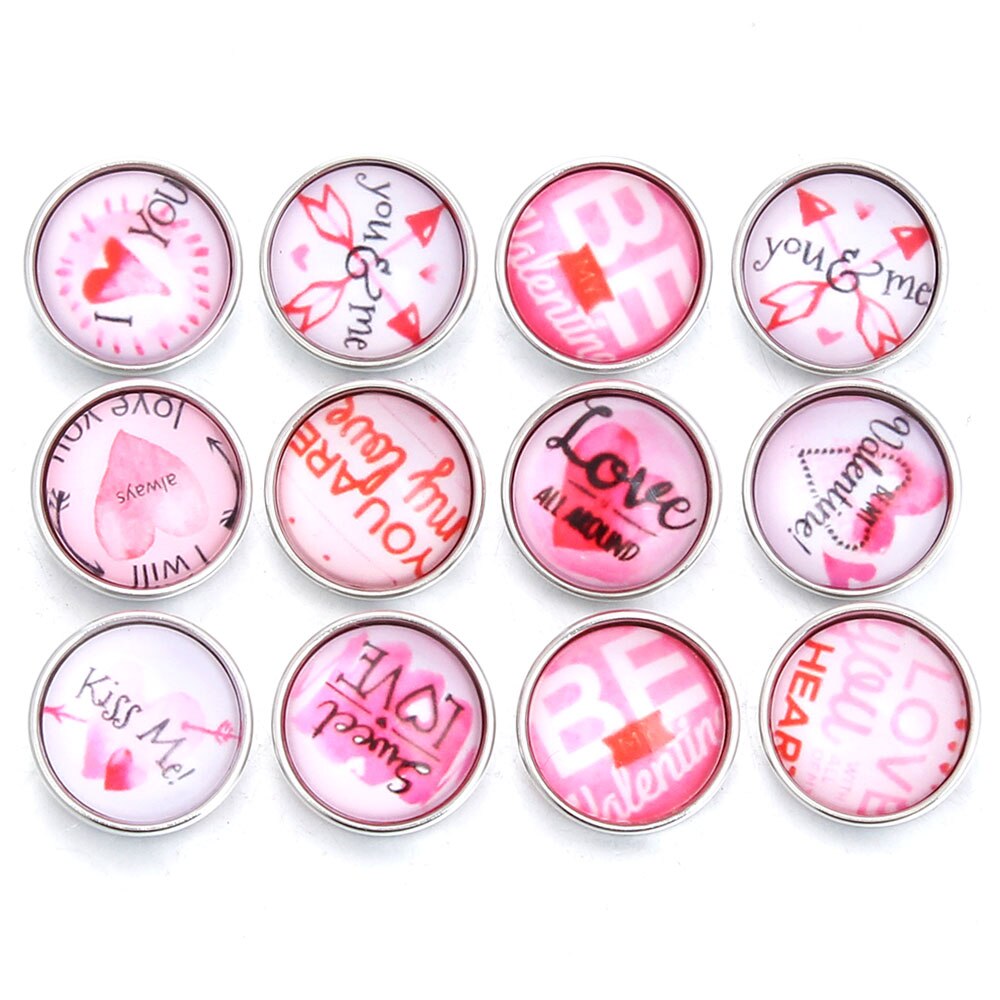 10 teile/los Austauschbaren schnappen Schmuck gemischt SchöNe Buchstaben Glas 18mm Druckknopf Schmuck Für schnappt Armbinde Armreifen: 35