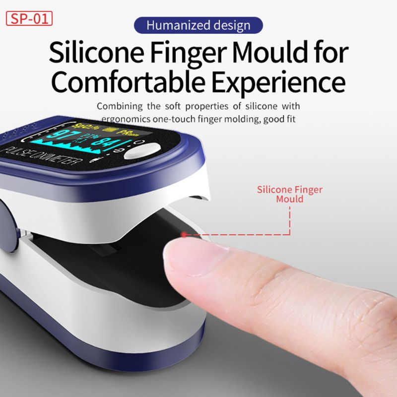 Bærbar fingeroximeter fingerspids pulsoximeter pulsoximeter blodtrykspuls pulsmåler uden batteri på lager
