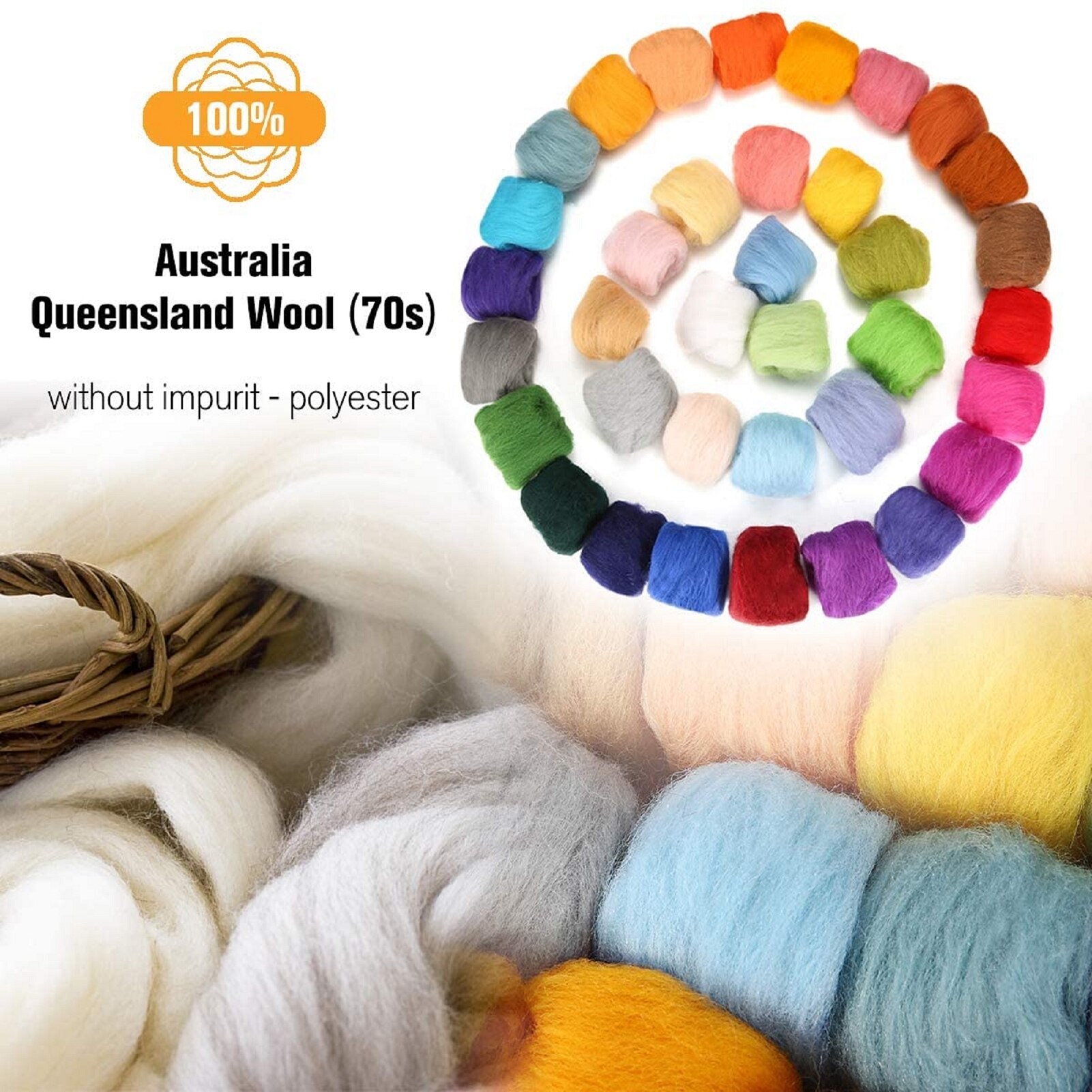 Lã misturada lã roving 50g merino misturado mão tingida lã topo arte agulha e molhado felting suprimentos agulha felting diy lã (no.12)