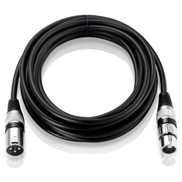 Bochara XLR Cable Male to Female M/F 3Pin OFC Audio Cable Foil+Braided Shielded For Microphone Mixer Amplifier 1m 2m 3m 5m 10m: Black / 5m