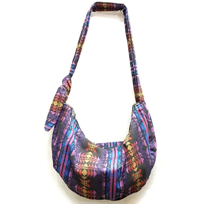 Bohemian Hobos Zak Zakken Katoenen Hippie Schoudertas Thai Top Zip Sling Crossbody Tas Hobo Tas Handgemaakte Messenger Purse