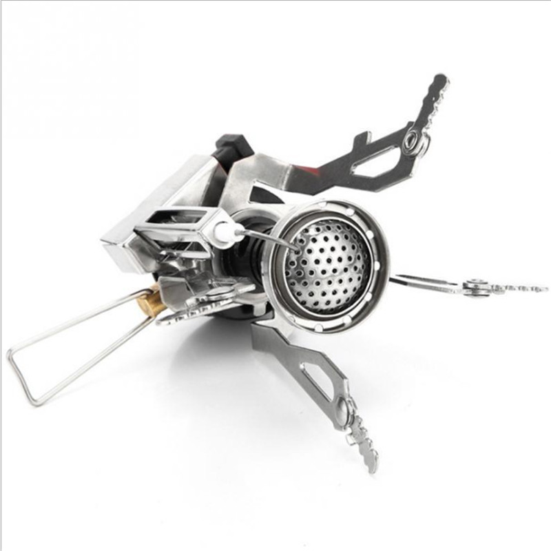 Portable Mini Gas Camping Stove Outdoor Burn-er Compact Foldable Furnace for Hiking Fishing Cooking Picnic BBQ Stove