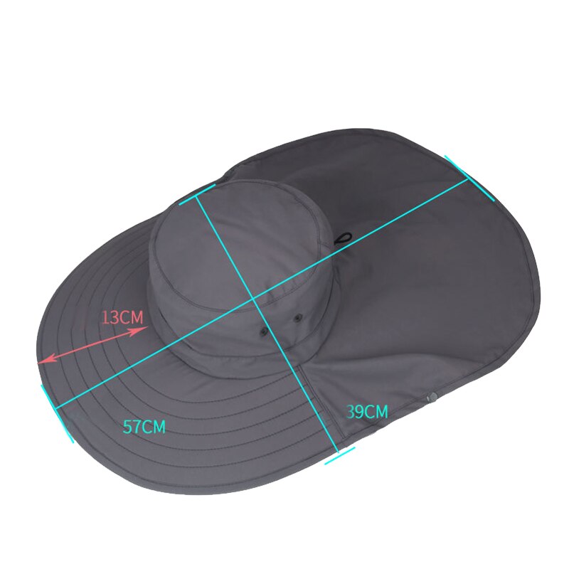 Protection du visage contre les gouttelettes casquette de pêche été en plein air Protection solaire cou visage rabat chapeau large bord