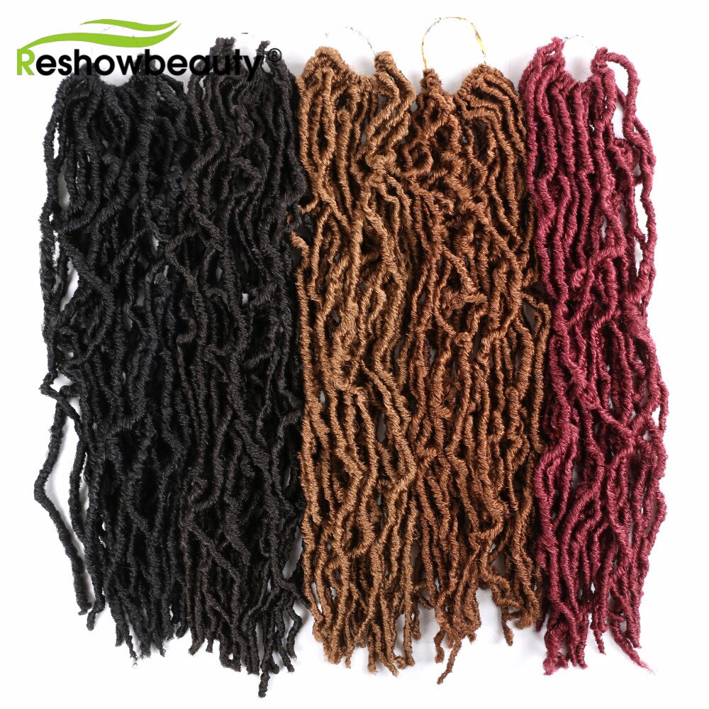 Synthetic Crochet Braids Nu Locs Faux Locs 24 inches Curly Reshowbeauty 20 Strands/Pack 110 Gram Pure/Ombre