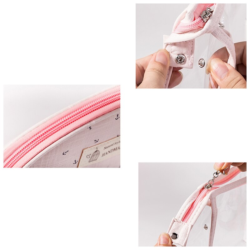 Hmunii dames s 3- delige make-up reistasset in verschillende maten, opbergtas, handvat, toilettas, multifunctionele reisaccessoires