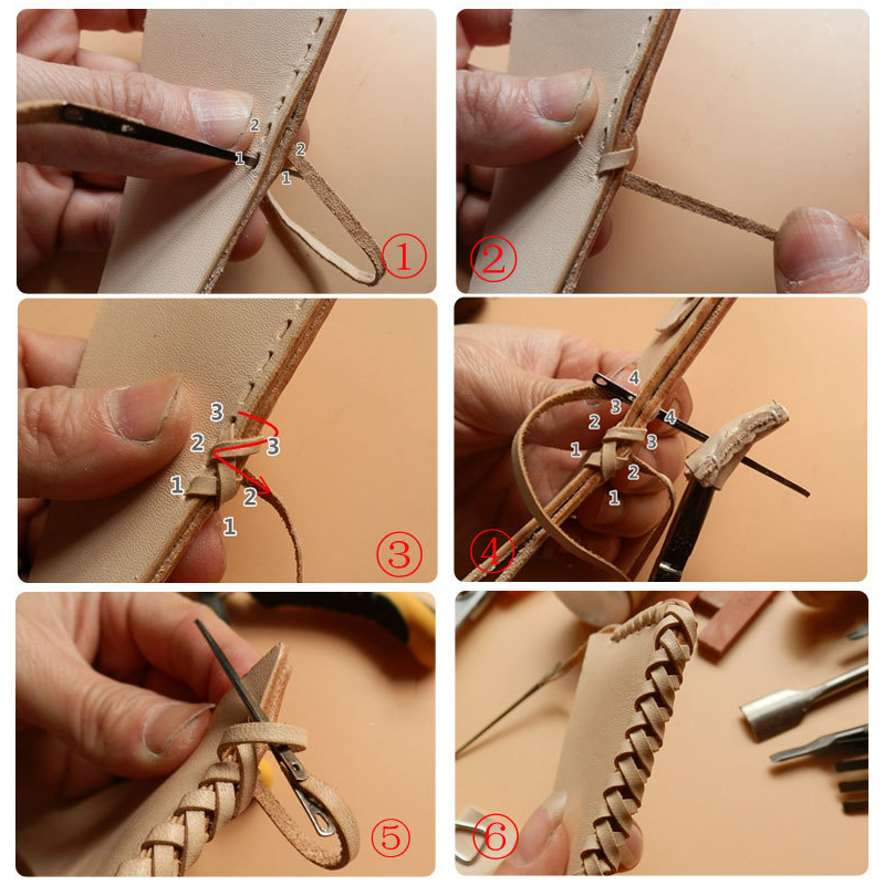 Aguja de tejer de cuero para cordones de cuero, doble agujero, aguja de encaje, aguja de coser a mano, herramienta de artesanía de costura de cuero DIY