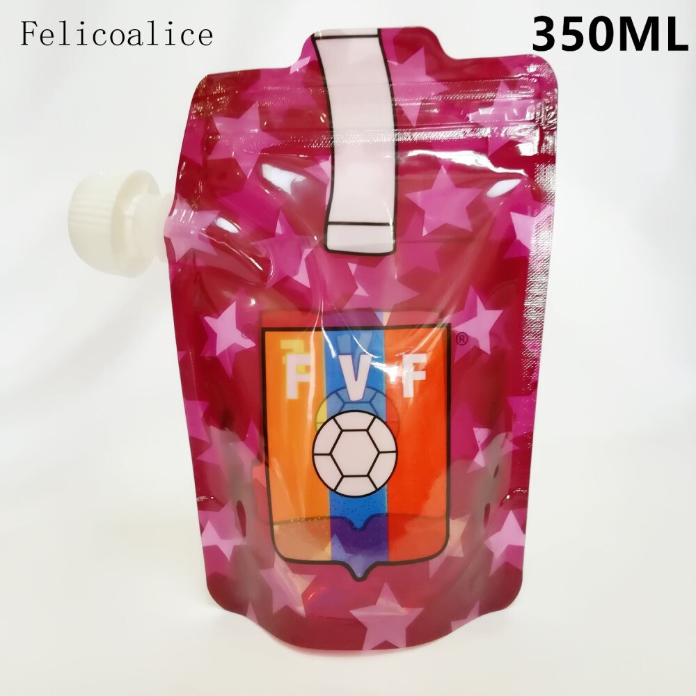 Bpa fri genanvendelig madpose baby klemposer plast smoothie klemme madposer genopfyldelig låsepose opbevaringsposer: Fodbold 1 stk 350ml
