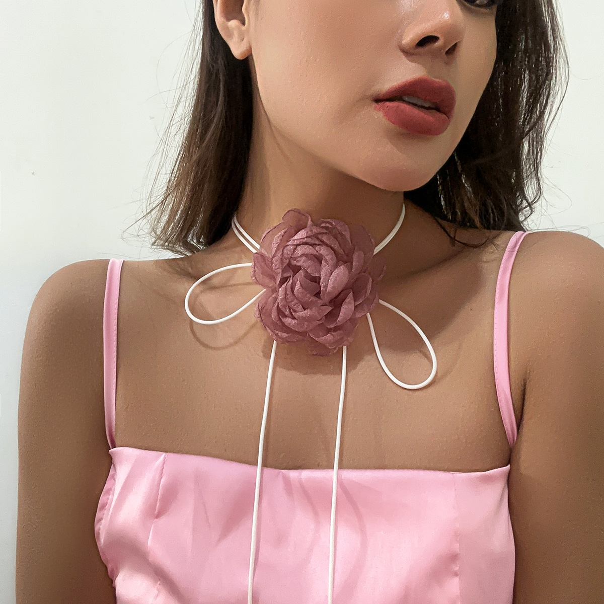 Blondehalskæde choker til kvinder blonde halsbånd krave blomst rose sommer vinter choker klub fest sexet smykker