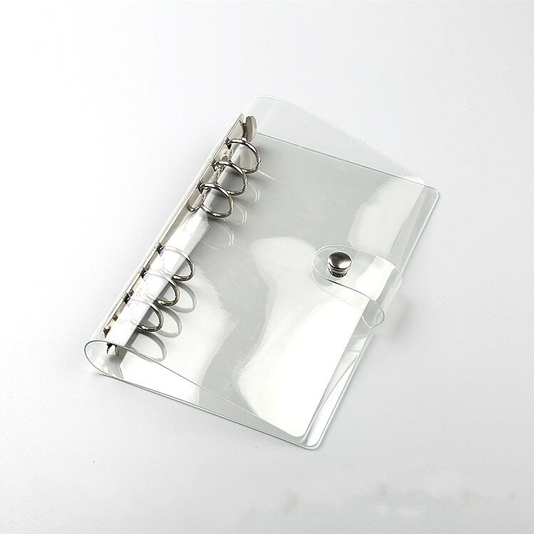 A5/A6/A7 Transparent Notebook Cover Loose-leaf Ring Binder PVC Waterproof Clear Cover Travel Notebook Stationery Cover 1pc: A7-transparent