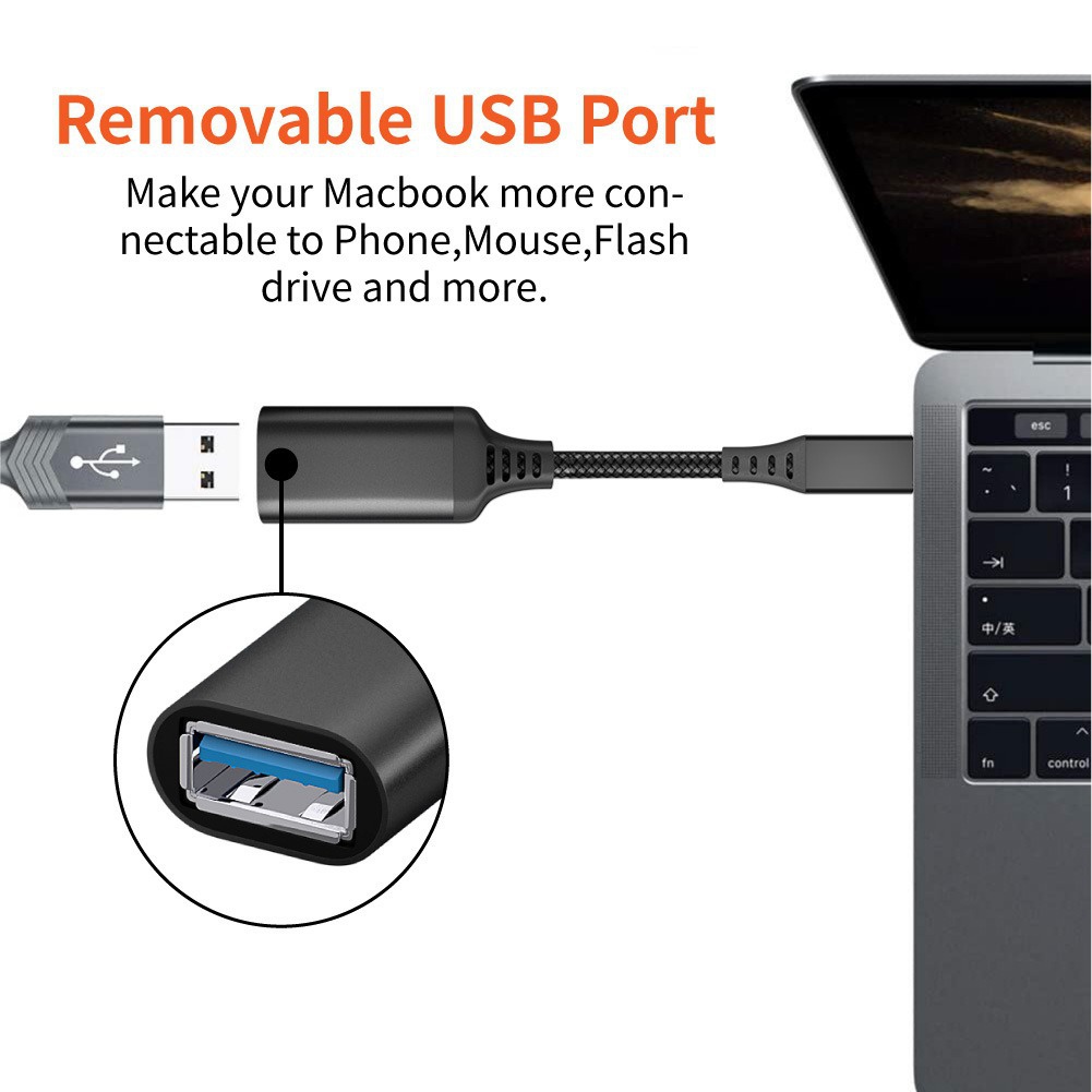 STONEGO USB do USB Dapter kabel OTG typu C męski do USB 3.0 2.0 żeński kabel do MacBook Pro Samsung Adapter typu C
