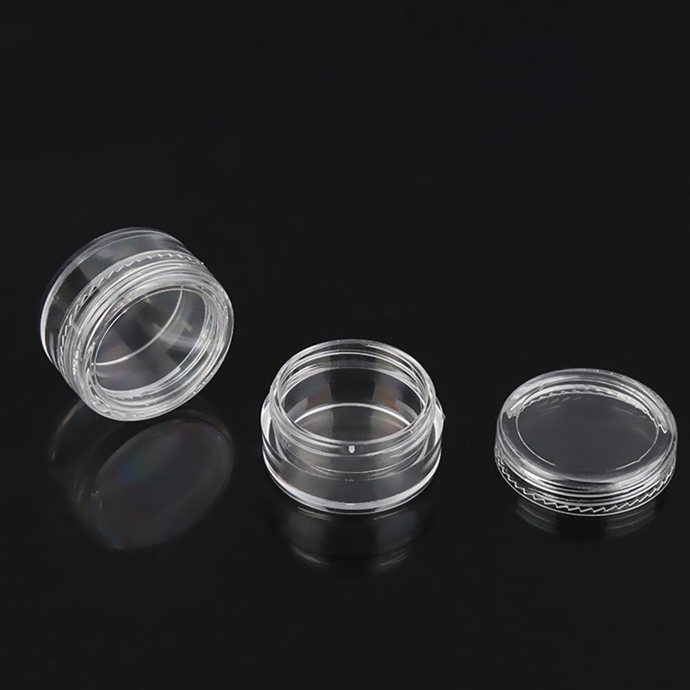 50pc/Lot Sample Clear Cream Jar 5g Mini Cosmetic Bottles Containers Transparent Pot For Nail Arts Small Clear Can Tin For Balm