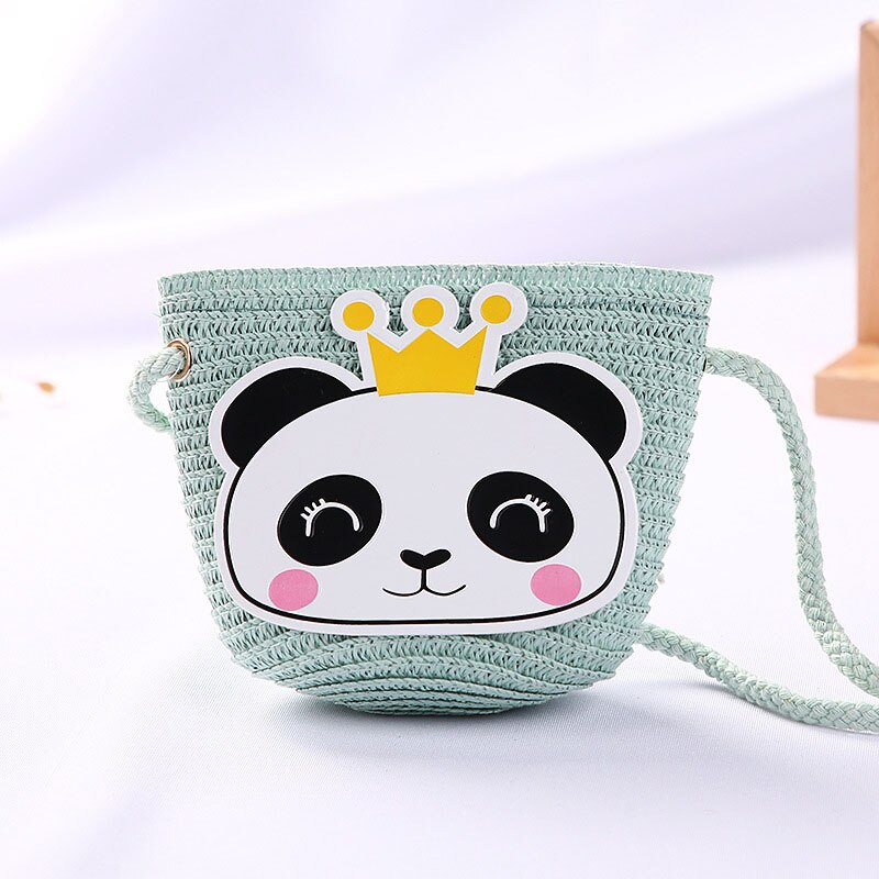10 Kleuren Kinderen Meisjes Schoudertas Leuke Panda Stro Messenger Bag Kids Sleutels Portemonnee Schattige Prinses Mini Handtas: 4