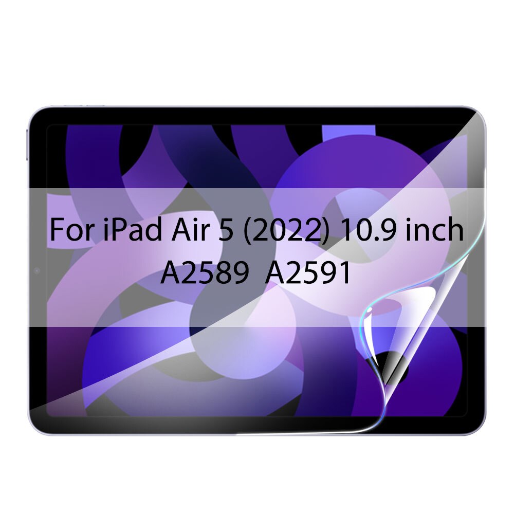 Hydrożel Film dla nowego ipada Pro 11 10.2 12.9 9.7 10.5 9 Screen Protector dla Ipad 8 Mini 6 5 2 3 Air 4 Gen 1 2021 2020 bez szkła: For ipad air 5 2022