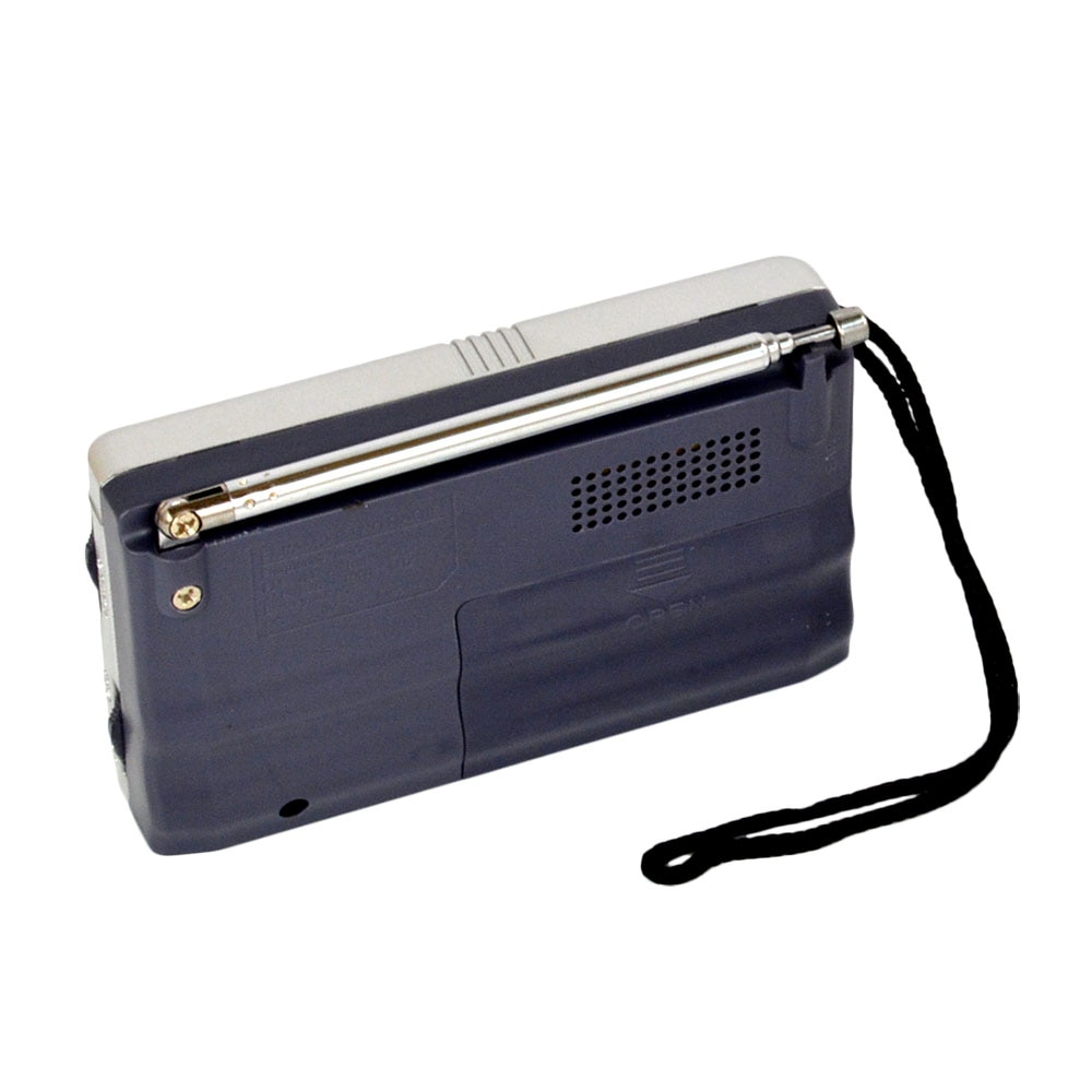 BC-R21 Home Portable Retro AM/FM Radio Player Headphone Jack Built in Speaker Rugged Handheld Lightweight Ultra Thin (Silver)