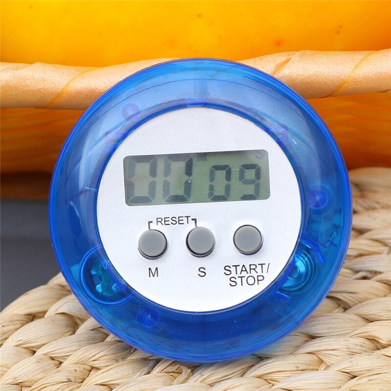 Round Shape Stopwatch Digital Magnetic Clear Lcd Abs Plastic Timer Kitchen Cooking Countdown Clock Alarm