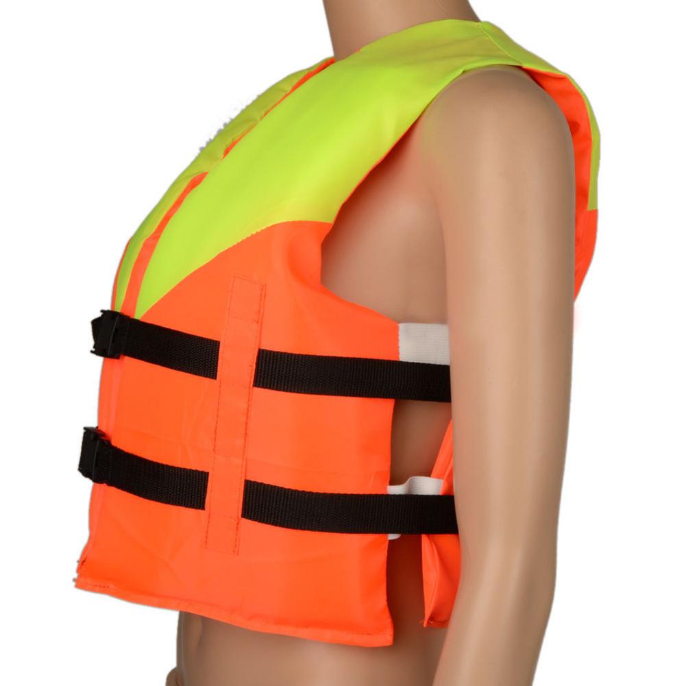 Chaleco salvavidas de espuma de prevención útil para adultos, naranja, silbato, natación, canoa, suministros de ayuda de rescate al aire libre, 1 ud.