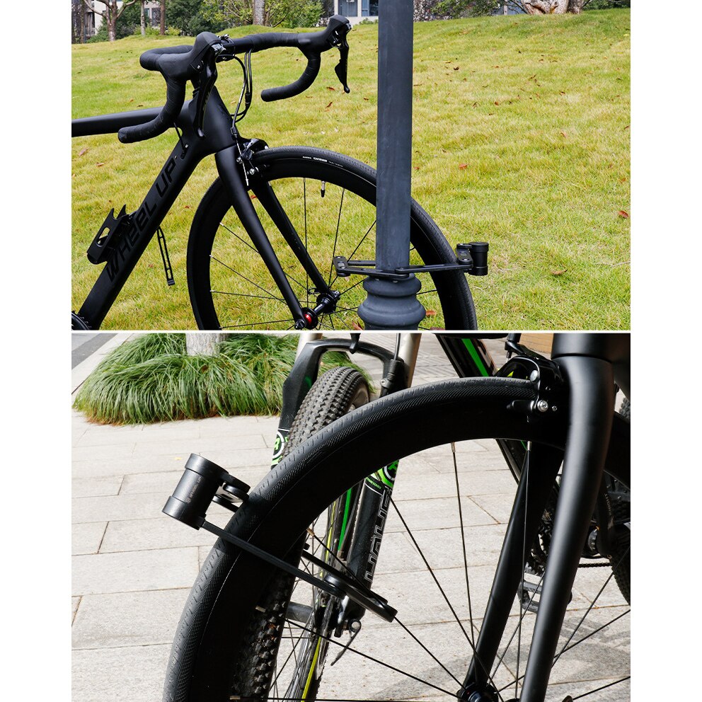 Six-Section Folding Bicycle Lock with Key Spring Clasp Anti-Theft Outdoors Riding Safe Tool