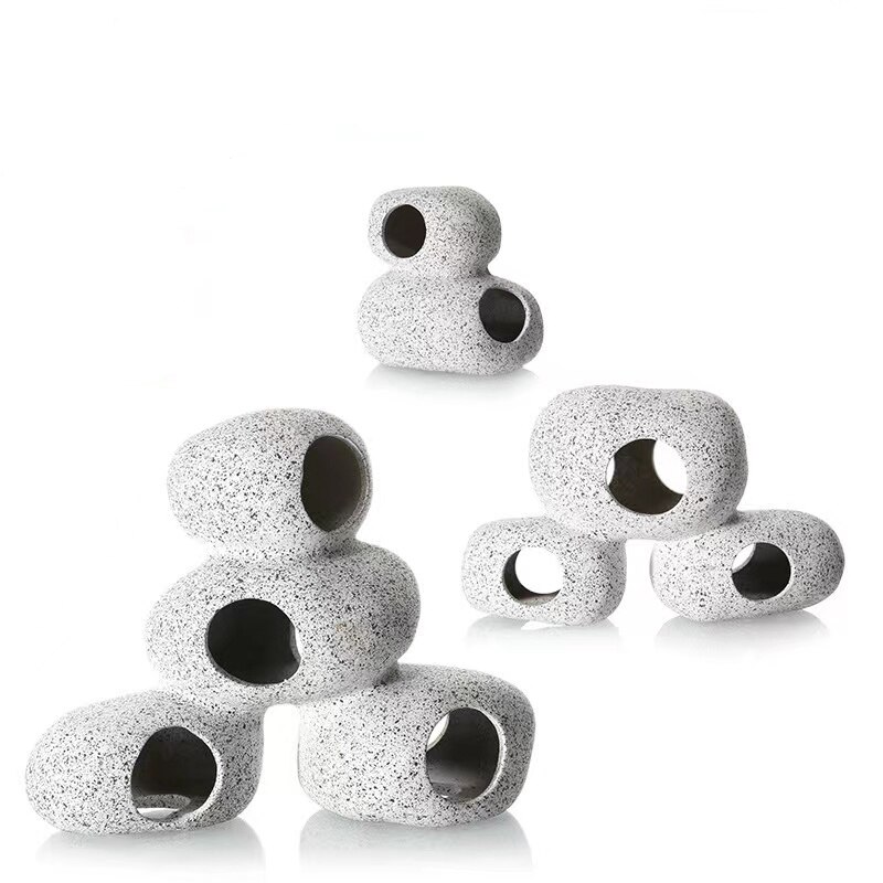 Aquarium Rock Cave Fish Tank Pond Hideaway for Shrimp Cichlid Hiding Breeding Spawning Hideout Shrimp Nest House Fish Tank Decor