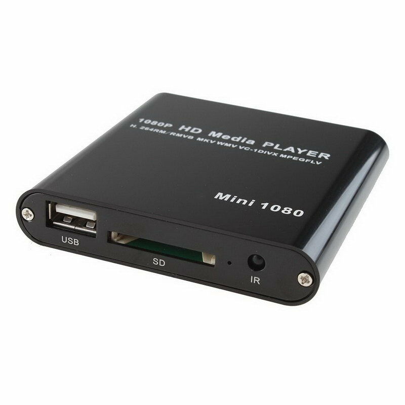 Reproductor multimedia Mini Full HD 1080P compatible con HDMI/AV/USB/SD/MMC HDD externo reproductor multimedia con enchufe europeo