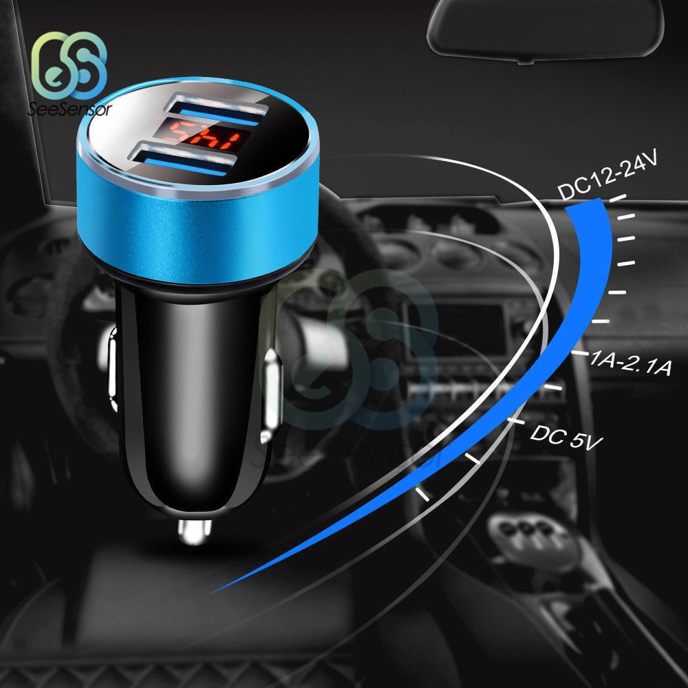 3.1a 5v usb-autolader met led-digitaal display, autolader voor mobiele telefoon, voor xiaomi samsung  s8, iphone 6 , 6s 7 8 plus, tablet