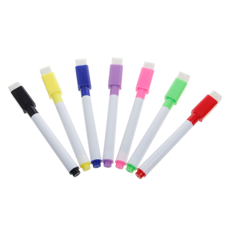 Rotuladores de pizarra blanca borrables, tinta negra, tamaño fino, 5 uds.