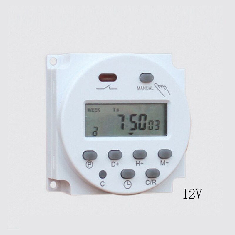 12V 220V Digital Timer Switch 7 Days Weekly Programmable Time Relay Programmer Built-in Rechargeable Battery