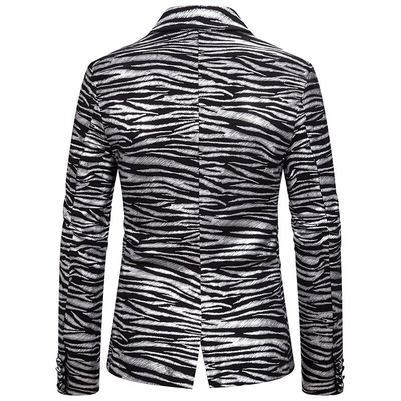 Men's Blazer Slim Fit Tiger Bronzing Printing Suit Dress Costumes Jacket tuxedo Blazer