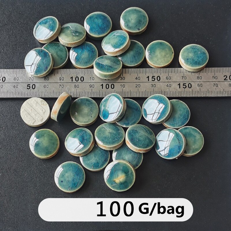 100g mozaika ceramiczna fragmenty niebieskie i białe kawałki porcelany rzemiosło materiały kolaż małe płytki DIY kreatywna artystyczna dekoracja: Cyan