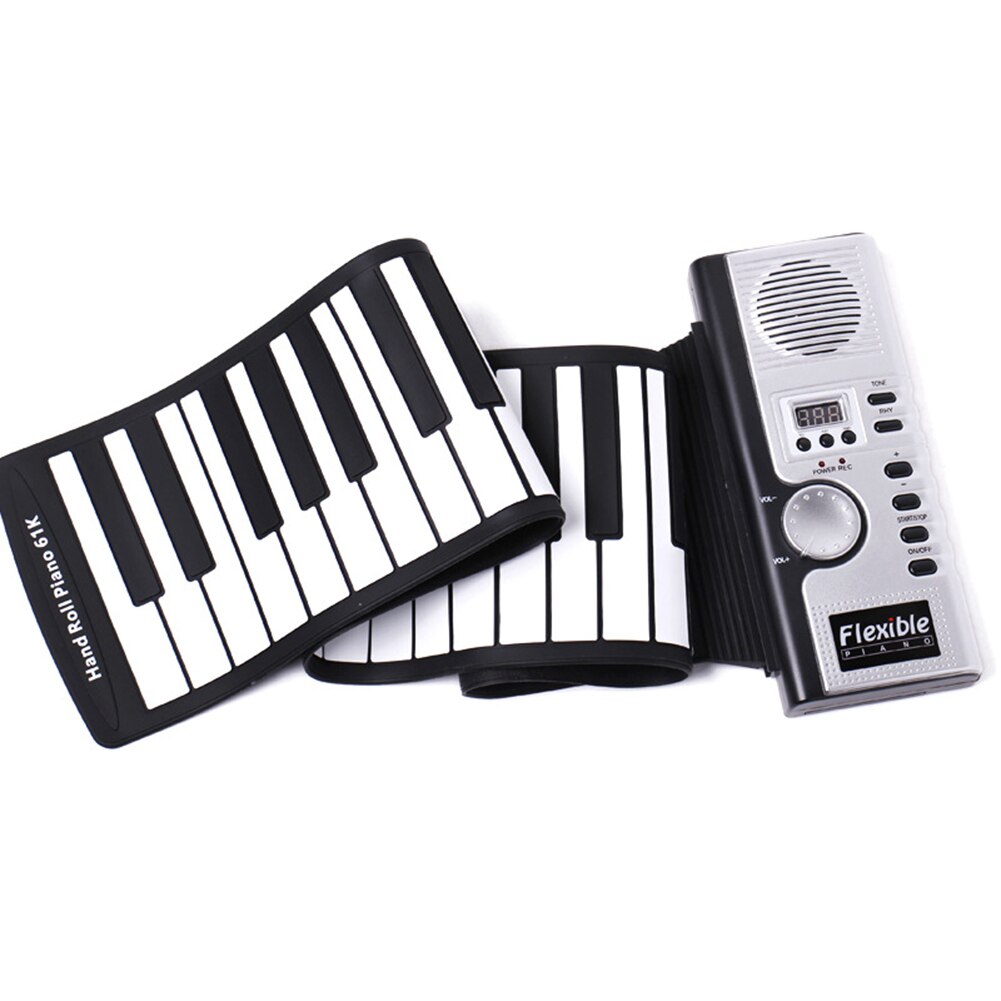 61 Keys Roll Up Piano Portable Rechargeable Electronic Hand Roll Piano with Silicone Piano Keyboard for Beginners Monden N5