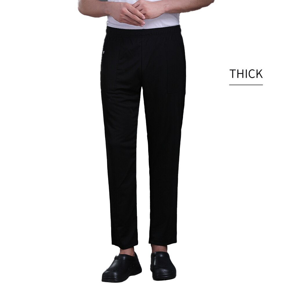 Chef Pants Stretch Elastic Pants Kitchen Restaurant Uniforms Hotel Work Wear Catering Waiter Cook Pants Chef Bottoms Trousers: Thick / 34