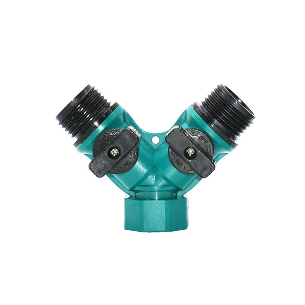 Garden Tap Water Splitter 1/2" 3/4" Female Thread 2-Way Garden Hose Y Type Watering Adjustable Switch Water Controller Valve