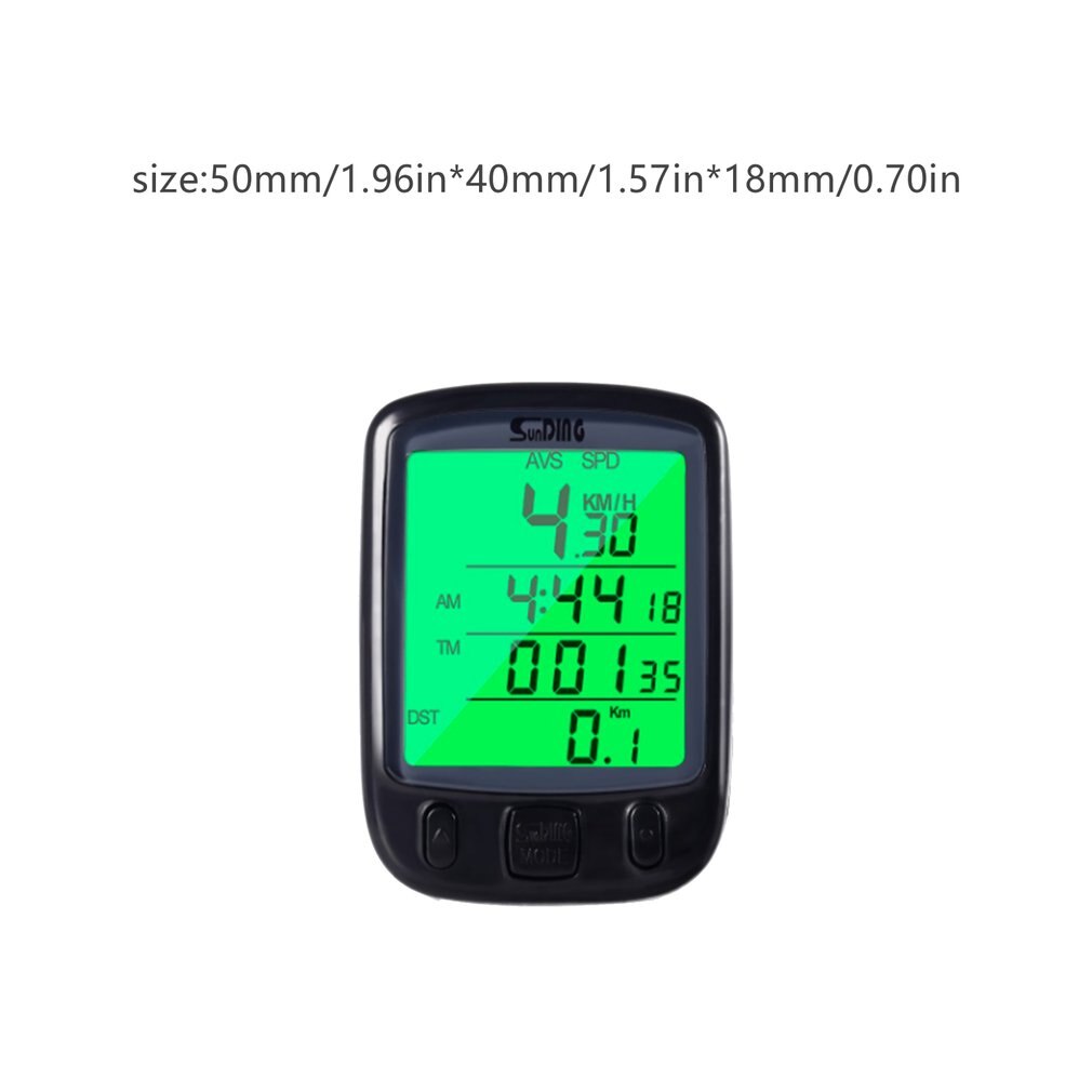 Bicycle Stopwatch Sports Timer Odometer Multifunctional Large Screen Luminous Black Wired Bicycle Stopwatch