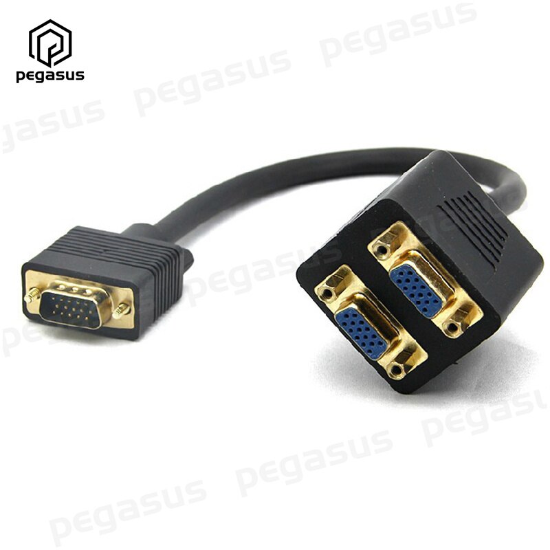 Vga Male Naar 2 * Vga Vrouwelijke Converter Adapter Splitter Y Video Monitor Cable