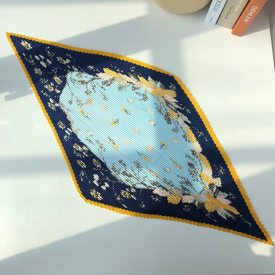 DVLWS gros soie-like femmes foulard plissé petit carré léopard imprimé écharpe cheveux bande décoration femmes écharpe