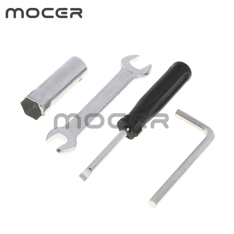 Pieces of 4 Mechanics Tool Set Spark Plug Sockets Open End Spanners Screwdriver