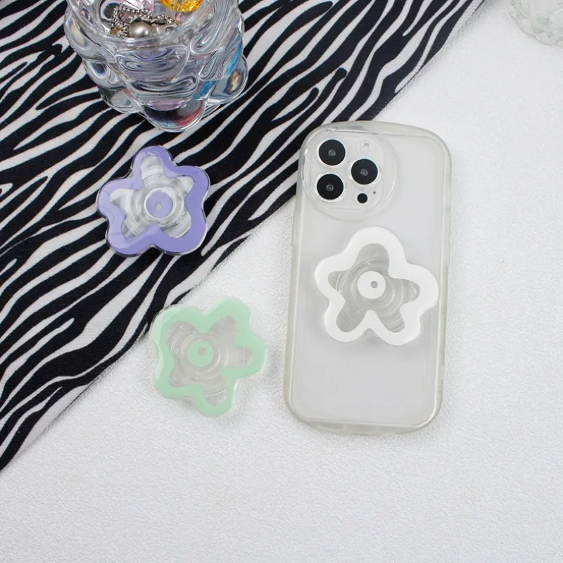Cute Floral Phone Grip posocket Tok Flower Cellphone Stand Holder for iPhone 15 14 Mobile Bracket Foldable Expanding Kickstand
