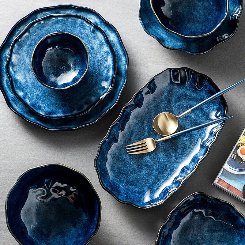 NIMITIME Nordic Ceramic Tableware Household Plates And Dish Set Simple Rice Bowl saucer dishes