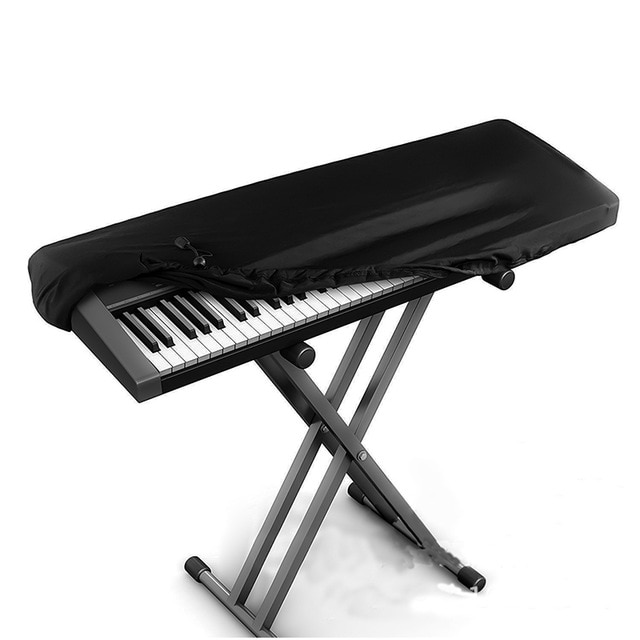 88 nøgler digitalt elektronisk klaver elektrisk orgelovertræk sort blødt elastisk stof med låsebånd til snor til støvbeskyttelse  fc137