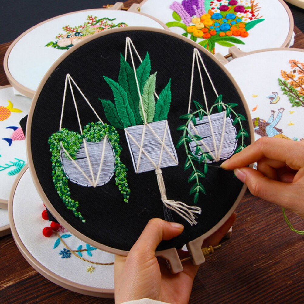 3Pcs/set Embroidery DIY Beginner Material Pack Flowers Patterns Cross Stitch Kits Handmade Cross Stitch Arts Crafts Sewing Decor