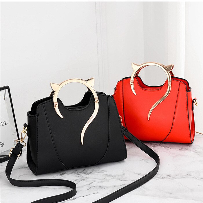 Kat Vormige Draagtas Ring Vrouwen Tas Hoge Capaciteit Handtassen Zomer Trend Tassen Voor Vrouwen Pu Schoudertas Rits Crossbody bag
