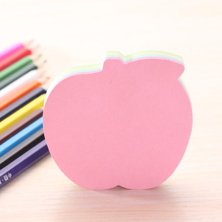 cute kawaii novelty memo pad sticky Notepaper note star love heart house butterfly bear sticker office school supplies: apple