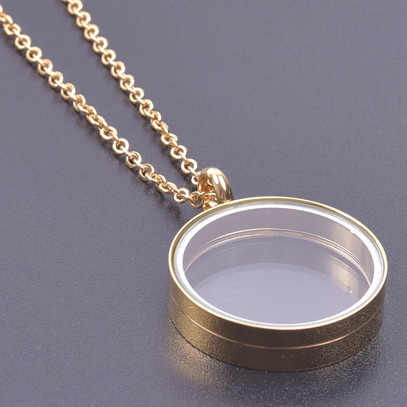 25/30Mm Ronde Glazen Medaillon Hanger Kettingen Voor Vrouwen Mannen Accessoires Lange Ketting Hals Rvs Ketting Medaillons sieraden