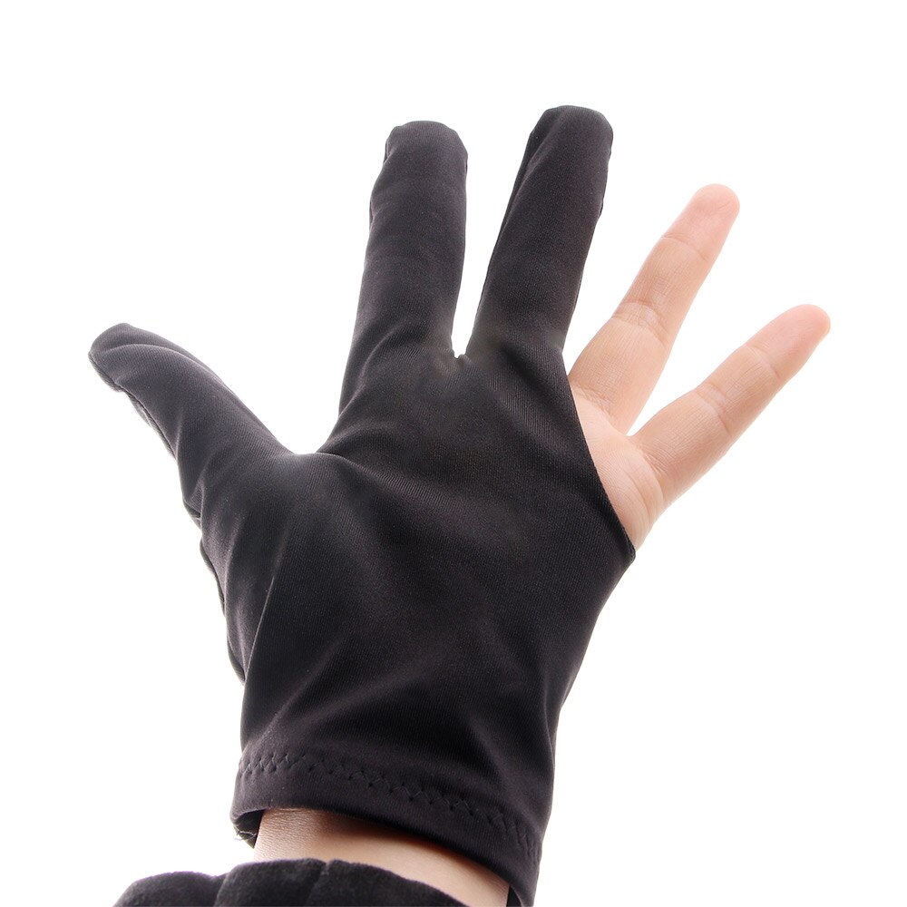 1 stücke Biliardo Glatte Verknüpfungen Hand Stickerei Lycra Stoffe Handschuhe Drei Finger trennen-Finger Handschuh Billard Zubehör