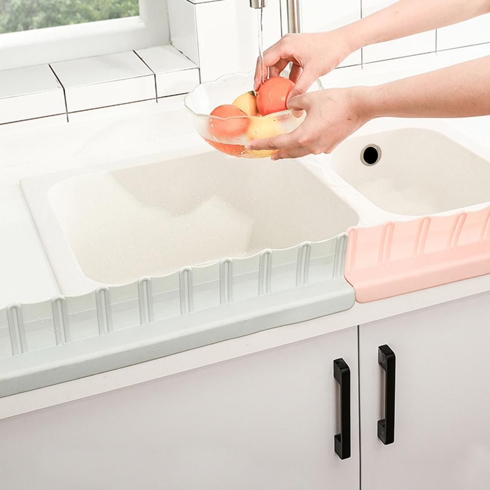 Basin Sink Water Splash Guard Kitchen Bathroom Splashproof Baffle Board With Sucker Waterproof Board Dish Fruit Vegetable